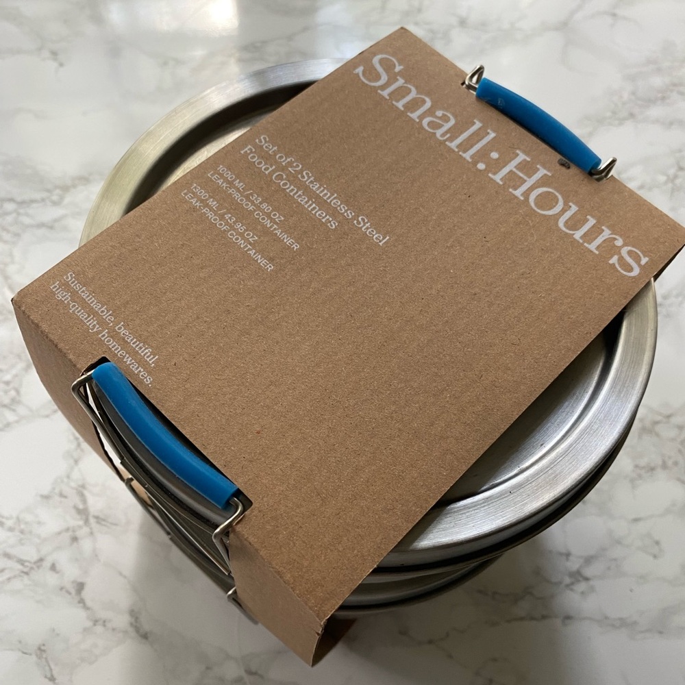 Anthropologie Small Hours two stainless steel food containers bento box standley